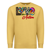 Antique Gold love autism Premium Sweatshirt - CowhideDigitalArt