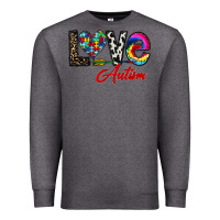 Charcoal Heather love autism Premium Sweatshirt - CowhideDigitalArt