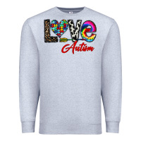 Heather Grey love autism Premium Sweatshirt - CowhideDigitalArt