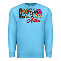 Ocean Blue love autism Premium Sweatshirt - CowhideDigitalArt