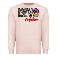 Pale Pink love autism Premium Sweatshirt - CowhideDigitalArt