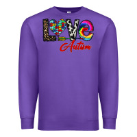 Purple love autism Premium Sweatshirt - CowhideDigitalArt