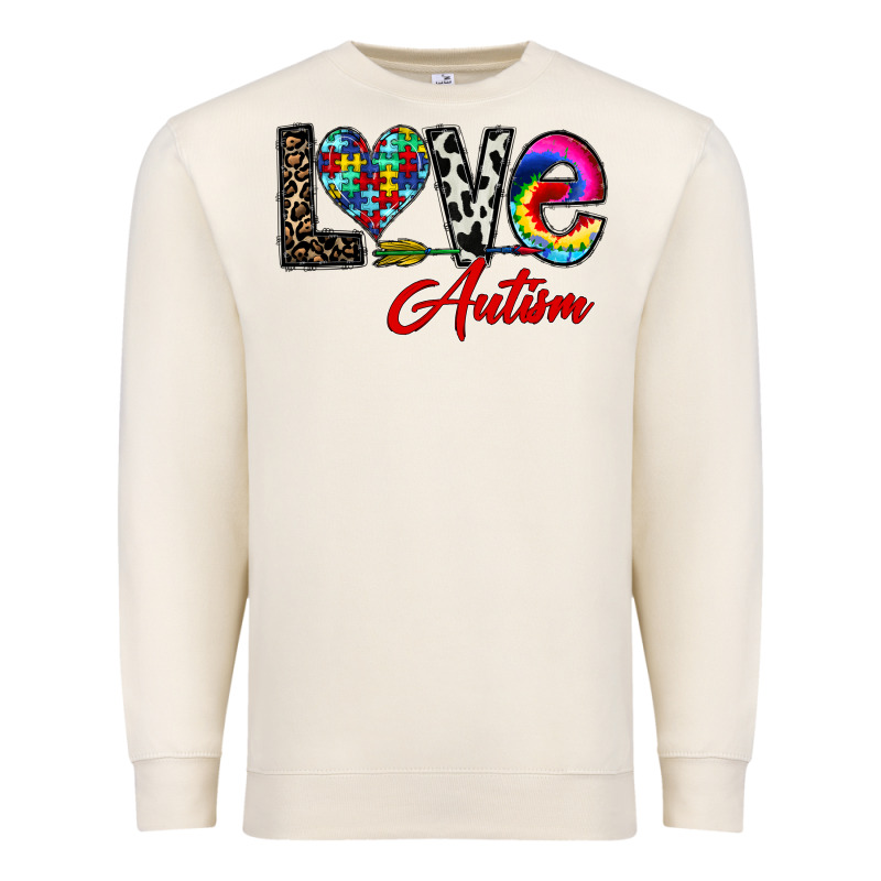 Love Autism Premium Sweatshirt by CowhideDigitalArt | Teevron