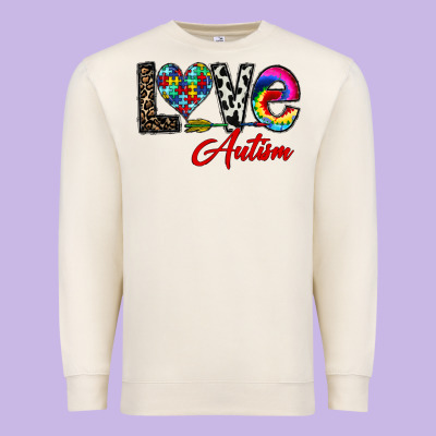Love Autism Premium Sweatshirt Designed By Cowhidedigitalart
