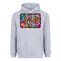 Heather Grey mimi floral background Heavyweight Hoodie - HRA Design Shop