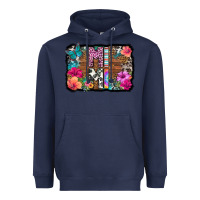 Navy mimi floral background Heavyweight Hoodie - HRA Design Shop
