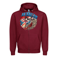 Burgundy American babe Zipper Hoodie - Zillion Design Studio
