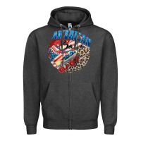 Charcoal Heather American babe Zipper Hoodie - Zillion Design Studio