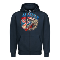 Navy American babe Zipper Hoodie - Zillion Design Studio