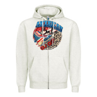 Oatmeal Heather American babe Zipper Hoodie - Zillion Design Studio