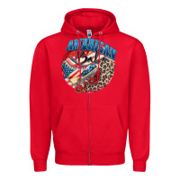 Red American babe Zipper Hoodie - Zillion Design Studio