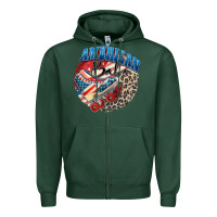 Sports Green American babe Zipper Hoodie - Zillion Design Studio