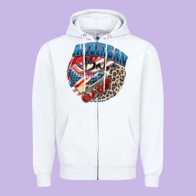 American Babe Zipper Hoodie Designed By Zillion Design Studio