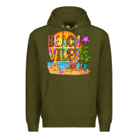 Army Green beach vibes Premium Hoodie - AdoDesignShop