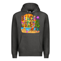 Charcoal Heather beach vibes Premium Hoodie - AdoDesignShop