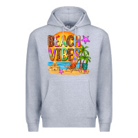 Heather Grey beach vibes Premium Hoodie - AdoDesignShop