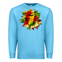 Ocean Blue juneteenth sunflower Premium Sweatshirt - HRA Design Shop