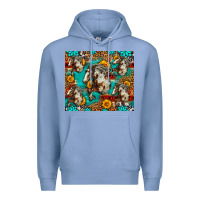 Colony Blue mustang horse western Premium Hoodie - LillyAllenDesigns