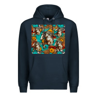 Navy mustang horse western Premium Hoodie - LillyAllenDesigns