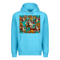 Ocean Blue mustang horse western Premium Hoodie - LillyAllenDesigns