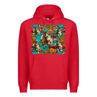 Red mustang horse western Premium Hoodie - LillyAllenDesigns