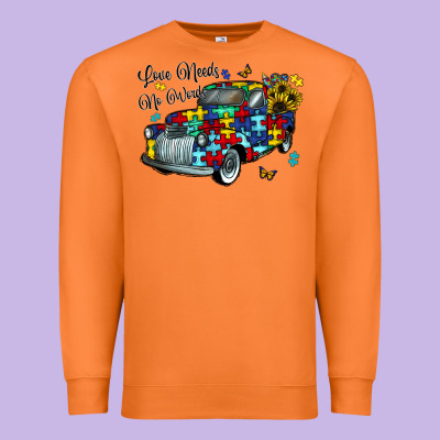 Love Needs No Words Premium Sweatshirt Designed By Cowhidedigitalart