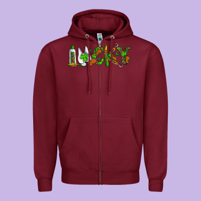 Zipper Hoodie Dental Love St. Patricks Day