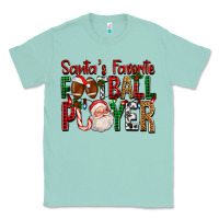 Seafoam Santa's Favorite Football Player For Christmas Classic Tee - FaDigitalArtStudio
