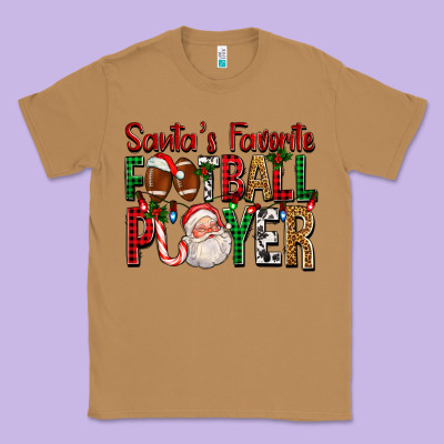 Santa's Favorite Football Player For Christmas Classic Tee Designed By Fadigitalartstudio