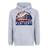 Heather Grey Kentucky 4th of July Heavyweight Hoodie - CowGirlArtShop