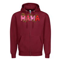 Burgundy mama valentines day Zipper Hoodie - texasbilliewilder