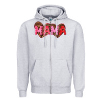 Heather Grey mama valentines day Zipper Hoodie - texasbilliewilder