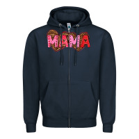 Navy mama valentines day Zipper Hoodie - texasbilliewilder