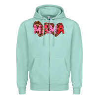 Seafoam mama valentines day Zipper Hoodie - texasbilliewilder