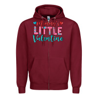 Burgundy momys little valentine Zipper Hoodie - texasbilliewilder