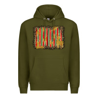 Army Green christmas reindeers leopard background Premium Hoodie - BarkalooDesign