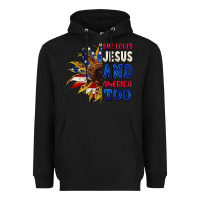 Black She loves Jesus and America too 4th of july Heavyweight Hoodie - CowGirlArtShop