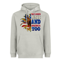 Moon Dust She loves Jesus and America too 4th of july Heavyweight Hoodie - CowGirlArtShop