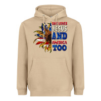 Mushroom She loves Jesus and America too 4th of july Heavyweight Hoodie - CowGirlArtShop