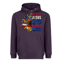 Plum She loves Jesus and America too 4th of july Heavyweight Hoodie - CowGirlArtShop