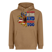 Toasted Coconut She loves Jesus and America too 4th of july Heavyweight Hoodie - CowGirlArtShop