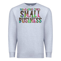 Heather Grey minding my own small bussiness Premium Sweatshirt - CowhideDigitalArt