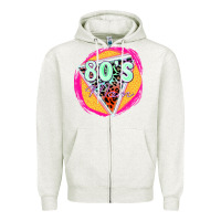 Oatmeal Heather 80's mom Zipper Hoodie - Zillion Design Studio