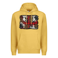 Antique Gold Christmas red plaid background Premium Hoodie - BarkalooDesign