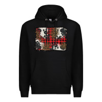 Black Christmas red plaid background Premium Hoodie - BarkalooDesign