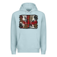 Blue Mist Christmas red plaid background Premium Hoodie - BarkalooDesign