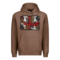 Chestnut Christmas red plaid background Premium Hoodie - BarkalooDesign