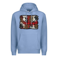 Colony Blue Christmas red plaid background Premium Hoodie - BarkalooDesign