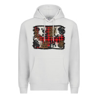 Dove Grey Christmas red plaid background Premium Hoodie - BarkalooDesign