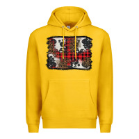 Lemon Christmas red plaid background Premium Hoodie - BarkalooDesign